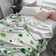 thumbnail image 5 of St. Patrick''s Day Throw Blankets, Green Shamrock Irish Clover Soft Fleece Blanket Decorative for Home Sofa Couch Chair Living Bedroom,40x50 Inches, Seasonal Spring Holiday, 5 of 6