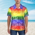 thumbnail image 4 of Lsque Colorful Tie Dye pattern Hawaiian Shirt for Men, Unisex Summer Beach Casual Short Sleeve Button Down Shirts-Small, 4 of 9