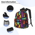 thumbnail image 5 of Haiem Colorful Cats Lightweight Backpack for School, Classic Basic Water Resistant Casual Daypack for Travel with Bottle Side Pockets, 5 of 8