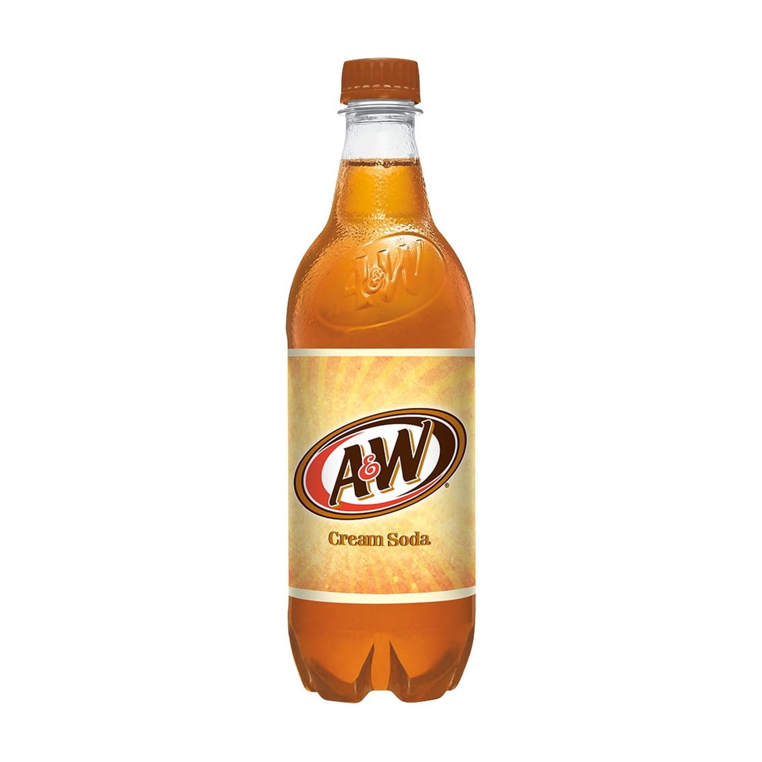 (4 pack) A&W Cream Soda Pop, 16.9 fl oz, 6 Pack Bottles
