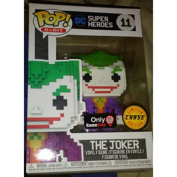 CHASE The Joker (Metallic) - DC Super Heroes Funko 8-Bit Pop! Vinyl Figure #11 GameStop Exclusiv