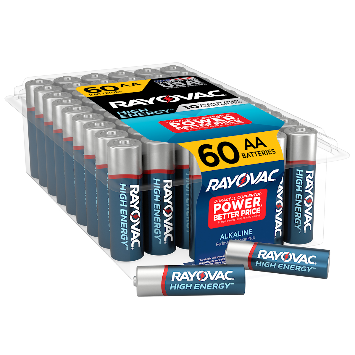 Rayovac High Energy AA Batteries (60 Pack), Double A Batteries - Walmart.com - Walmart.com