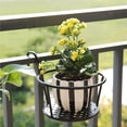 thumbnail image 2 of Flower Pot Hanger Basket Pot Holder Balcony Planters Railing Iron Art Fence Planters Hanging Planter Pot Container, 2 of 9