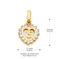 thumbnail image 3 of 14K Yellow Gold Sweet 15 Years Quinceanera Heart Cubic Zirconia CZ Charm Pendant with 1.6mm Figaro 3+1 Chain Necklace - 22", 3 of 6