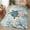 Blue, variant on Large Area Rug 63"x78.7", Hydrangea Flower Absorbent Non Slip Indoor Outdoor Carpet, Pastoral Blue Bow Floral Spring Lraf Low Profile Floor Rug Doormat for Home Living Room Dining Room Bedroom Office