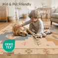 thumbnail image 4 of ODIKA 9'x12' Washable Area Rug Non-Slip, Chair-Friendly Muted Earth Tones Geometric Design Intricate Southwestern Motif with Borders for Dining Room, Basement, Large Office, 4 of 7