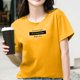 thumbnail image 3 of Gibobby Blusa Termica Mujer Mujeres Casual Letras Impresión Diaria Camisas Cuello Redondo Manga Corta Camiseta Suelta Tee Tops Túnica Blusa（Amarillo， XXL), 3 of 5