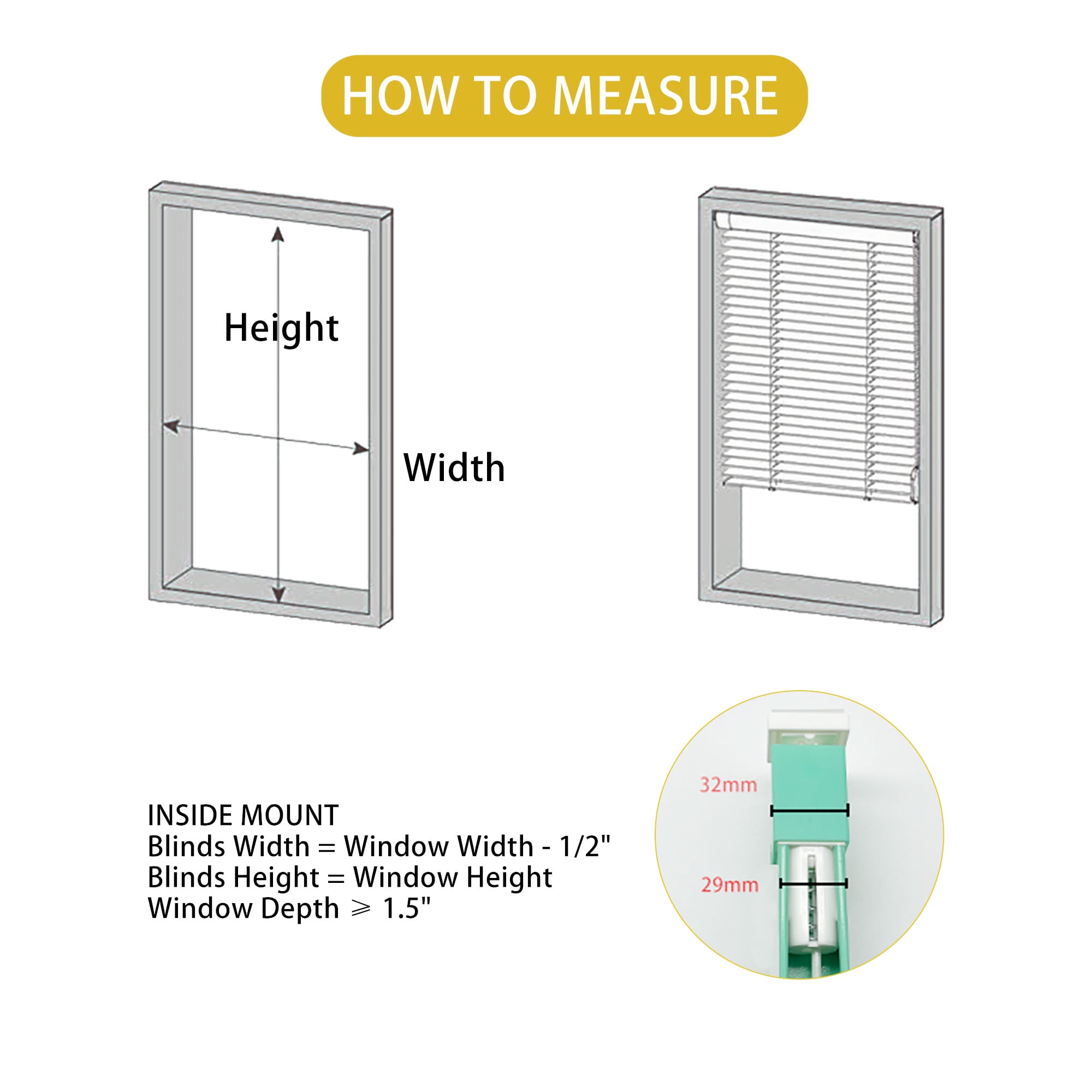 No Tool Cordless Horizontal Window Blinds - Easy Install, Waterproof & Kitchen-Friendly, Perfect for Bathroom, Rental, Nursery & Office-Champagne-20 1/2"W x 60"L-Custom Size