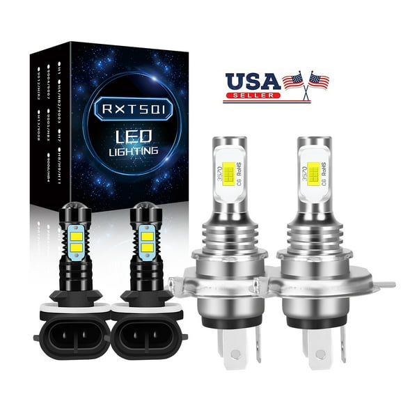 For Hyundai Accent 2000-2013 LED Headlight Bulbs 9003/H4 High/Low Beam 881 Fog Light 6000k 4pcs