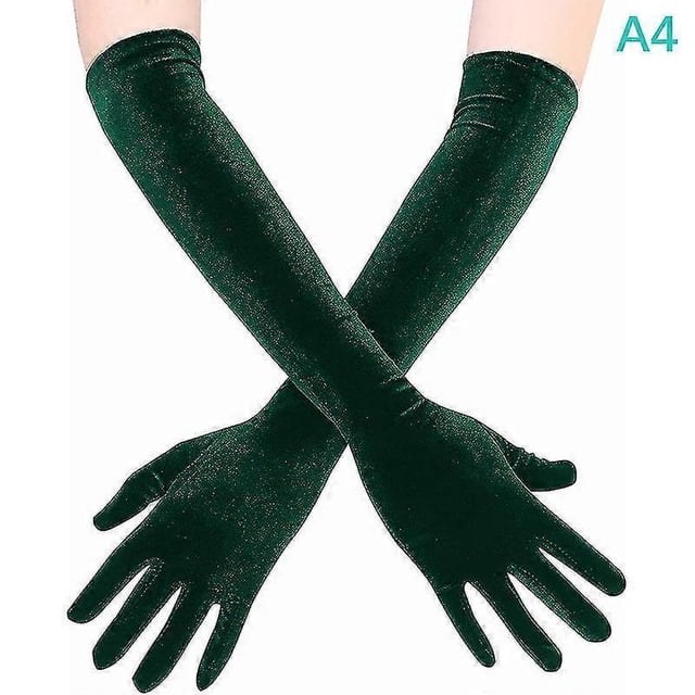 Guantes de terciopelo dorado de poliéster, cálidos y fríos, de 53 cm, para bodas, mitones