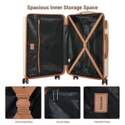 Hardside Luggage Sets 6 Piece, Hardshell Suitcase with TSA Lock Spinner Wheel and Travel Duffle Bag.Beige