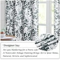 thumbnail image 6 of NICETOWN Blackout Curtains 84 inches Long, Watercolor Foliage pattern Light Blocking Curtains Thermal Insulated Energy Efficient Grommet Drapes for Farmhouse, Grey, 2 Panels, 6 of 8