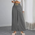 thumbnail image 6 of DeHolifer Pants for Women Flowy Wide Leg High Waisted Elastic Waisted Trousers Long Dressy Bottoms Gray 2XL, 6 of 8