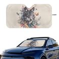 thumbnail image 2 of Xixirimido Car Windshield Sun Shade Foldable Sunshade Front Window Cover Sun Visor for Trucks SUVs Sedan Universal Car Interior Accessories, Wolf Butterfly Floral, 2 of 8