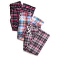 thumbnail image 2 of Active Club 3 Pack Cotton-Blend Flannel Pajama Pants for Women, Flannel Plaid PJ Pants for Women for Sleep and Lounge, Womens PJ Bottoms (Fl08/Fl02/Fl05, X-Large), 2 of 5