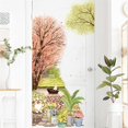 thumbnail image 3 of Calcomanías de pared con margaritas, flores, árboles, hojas verdes, enredaderas, gatos, para sala de estar, dormitorio, sofá, TV, fondo, arte decorativo (cerezo y corgi), 3 of 5