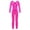 Hot Pink, variant on TiaoBug Kids Girls Shiny Metallic Full Length Bodysuit Unitard Gymnastics Leotard Dancewear