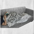 thumbnail image 5 of Abstract Art Soft Flannel Fleece Blanket, Artistically Drawn Ornamental Tribal Feather Image in Monotone Style, Cozy Plush for Indoor and Outdoor Use, 70" x 90", Charcoal Grey White, by Ambesonne, 5 of 5