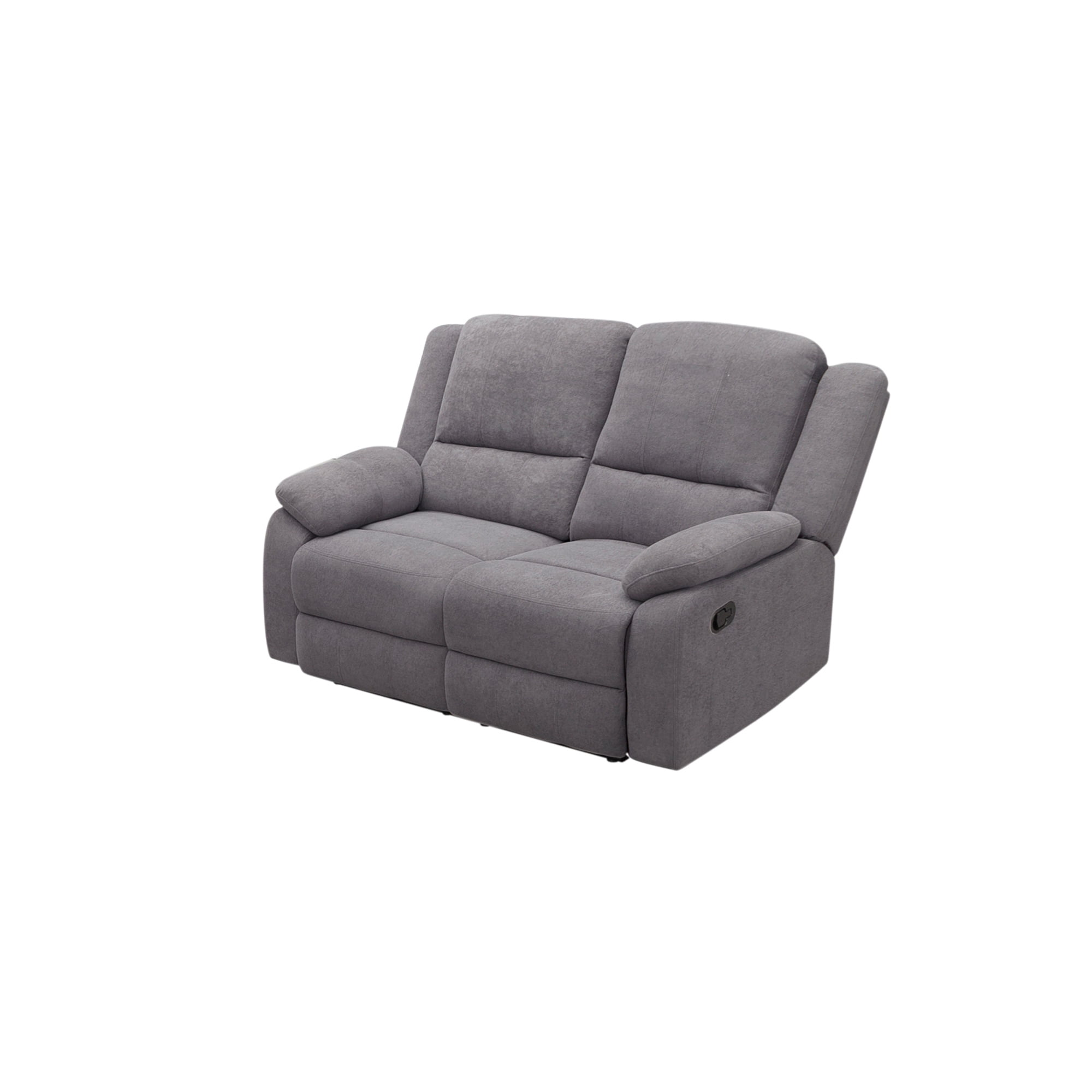 Grey 2-Seat Reclining Loveseat - Modern Microfiber Couch