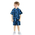 thumbnail image 2 of Kiijoy Toddler Boys Pajama Sets Plaid Short Sleeve Shirt and Shorts Kids Sleepwear Outfits,2-Piece,Sizes 6M-6T, 2 of 4
