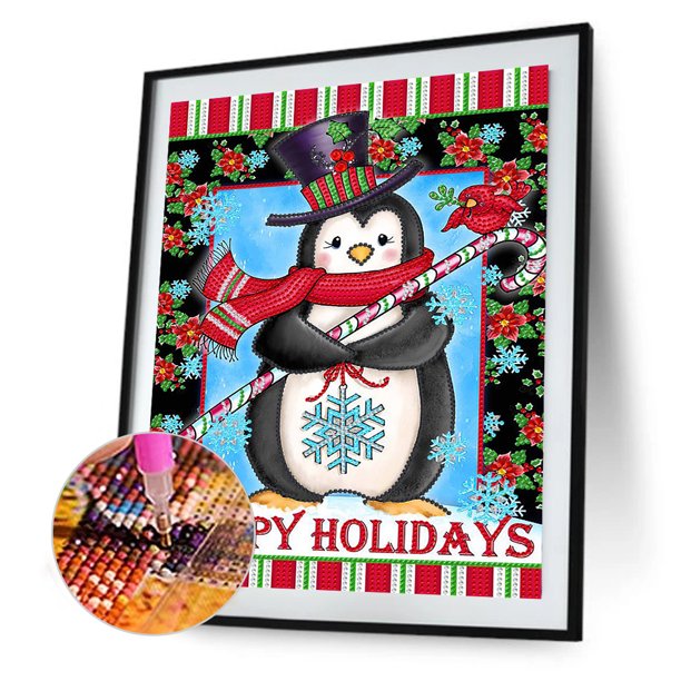 Cuadros Decorativos Taladro parcial de forma especial de dibujos animados de pingüino de pintura de diamante DIY 5D (YXC160) Tmvgtek embutido en tela