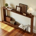 thumbnail image 3 of Tcbosik 70 inch Console Table, Modern Entryway Table with Storage Shelf, Narrow Foyer Table for Living Room, Hallway, Easy Assembly, Walnut, 3 of 9
