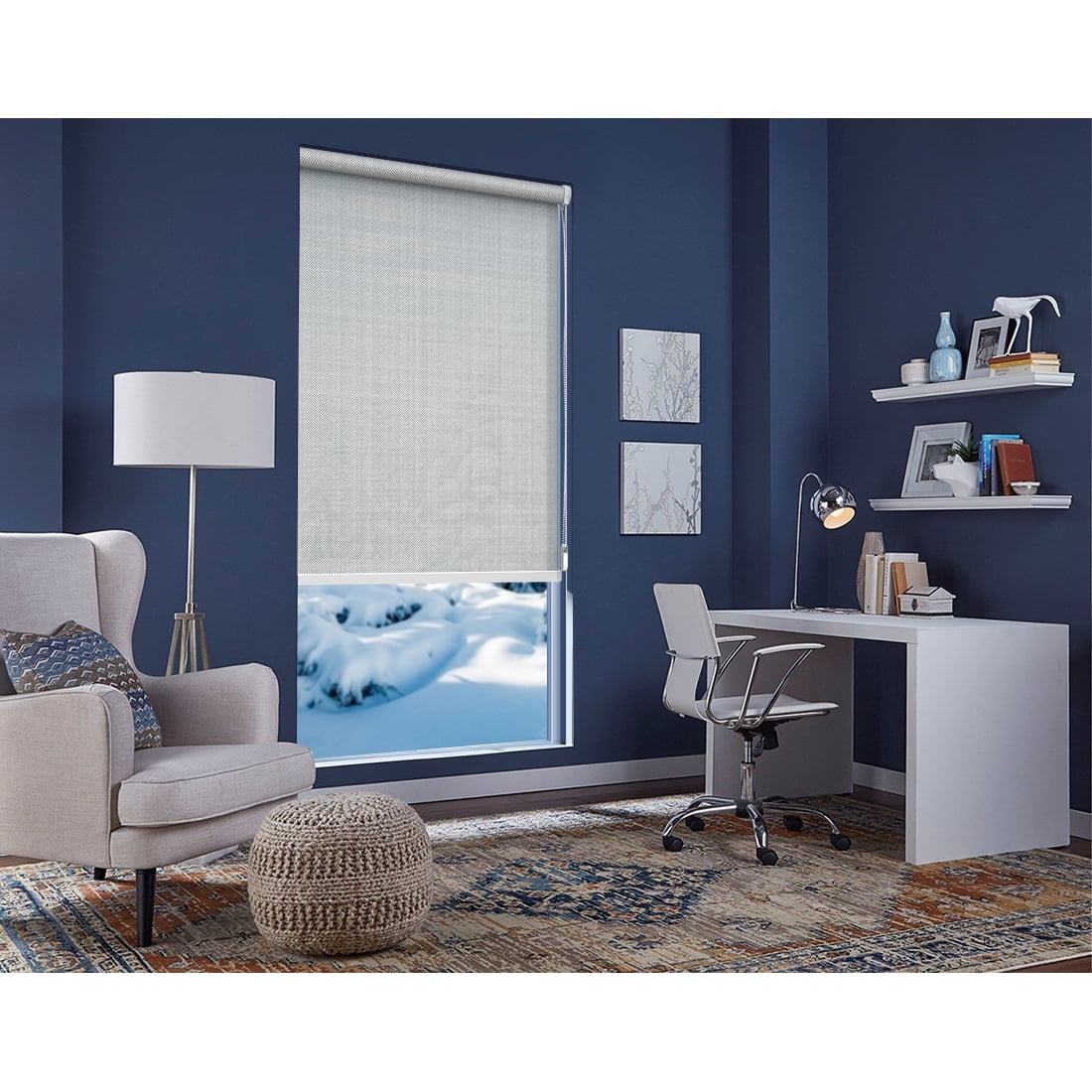 Keego No Drilling Roller Shades Free Tear Down Light Filtering Privacy Windows Blinds Customizable Color and Size for Home Office and Windows Gray 16"w x 36"h