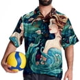 thumbnail image 4 of Mermaid Men's Short Sleeve Poplin Shirt with Spread Collar Tops, Casual Printed Button Down, Summer Beach Shirt for Men - Unisex, Stylish Men's Shirts, 4 of 6