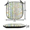 thumbnail image 5 of Autumn Chair Seating Cushion Set of 2, Yellow Leaves Pastel Tree Branches Abstract Seasonal Art Printed Illustration, Seat Pads with Anti-slip Backing, 16"x16", Orange Pale Green, by Ambesonne, 5 of 7