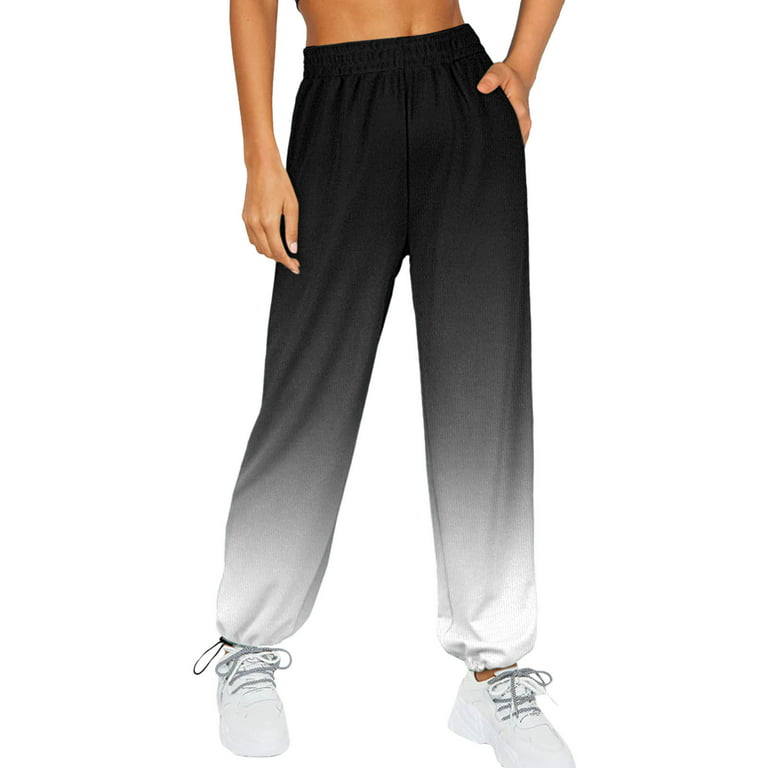 Women's Solid Sweatpants Drawstring Jogger Sweat Pants Cinch Bottom Casual  Elastic Waist Workout Trousers