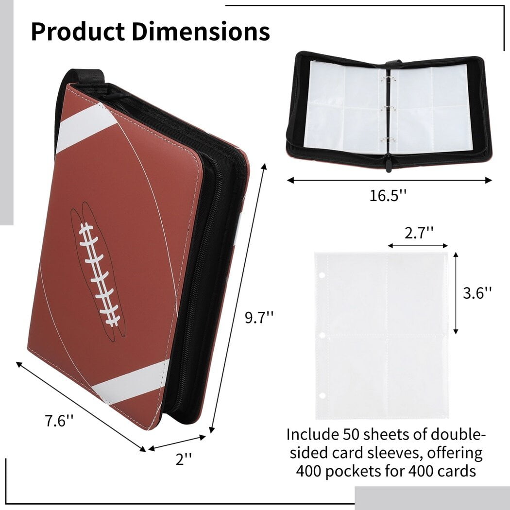 football card binder near me Amazon.com: 900 Pockets Trading Card Binder, Football Card Binder Album,  Rugby Card Collector Album, PU Leather Card Collector Folder for MTG, Game  Cards, Sports Cards (Football) : Toys & Games main image 1