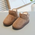 thumbnail image 3 of BFHHYA Kids' Ankle Snow Boots Boys Girls Fuzzy Fleece Lining Warm Boots Anti-Slip Soft Sole Winter Boots for Daily Wear & Playdates, 3 of 9