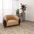 thumbnail image 4 of LeisureMod Single-Seater Sofa Modern Accent Armchair Upholstered In Vegan Leather With Metal Legs And Foam Filled Seat for Living Room Opula Series in Brown, 4 of 13