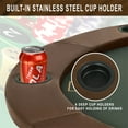thumbnail image 7 of RayChee Round Poker Table Foldable, Folding Texas Holdem Table, 6 Players Portable Casino Card Game Table w/Water-Resistant Cushioned Rail and Stainless Steel Cup Holders (Brown, 46 Inch), 7 of 7