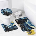 thumbnail image 3 of Cute Cat Print Shower Curtain Bathroom Rug Set, 4-Piece Set with 72" x 72" Shower Curtain, Toilet Cover Mat, U-Shaped Mat, Non-Slip Floor Mat with Hooks, 3 of 7