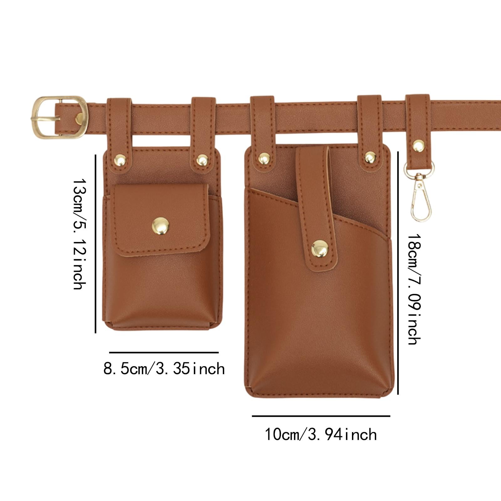 FVDPWYE Belt Pouch Sturdy Waist Organiser Belt Fashion Waterproof Comfortable Fanny Pack Light Brown