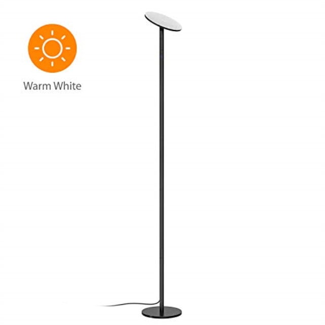 trond led torchiere floor lamp dimmable 30w, 3000k warm white, 71inch