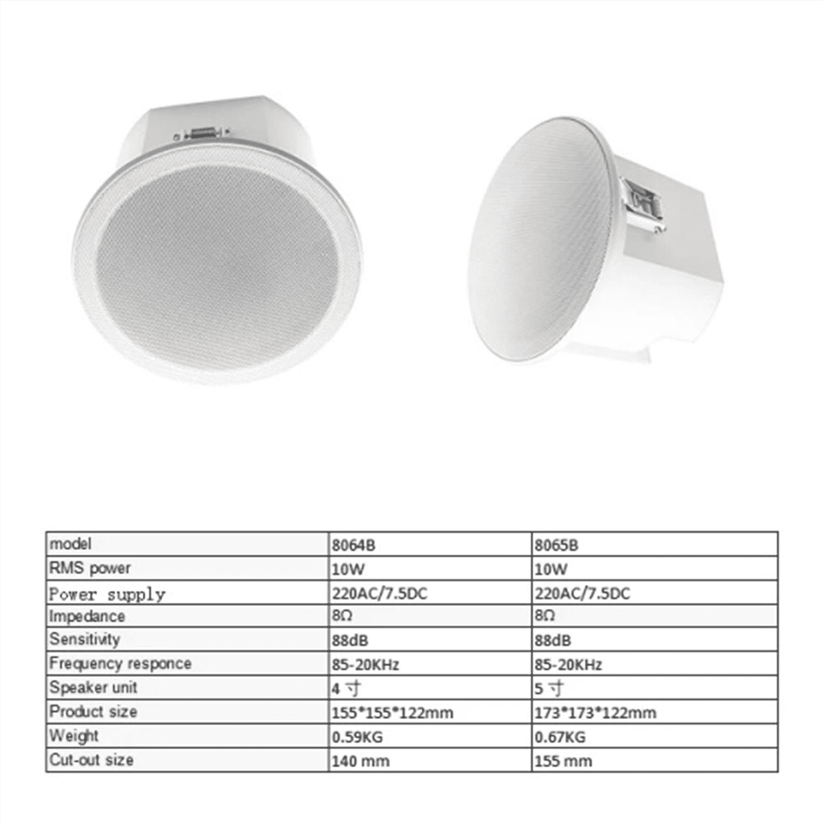 Built-In Amplifier Full Range Bluetoothback Cover Home Theater Background Music Ceiling Speaker(A)