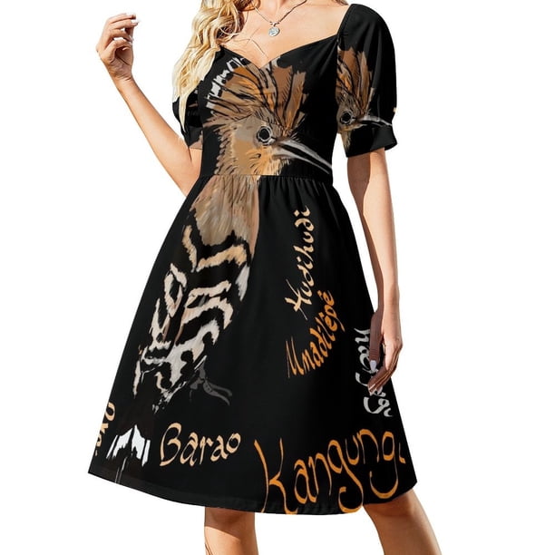 Abubilla: Upupa epops hudhud Vestido de manga corta Vestido de verano para mujer Vestido de mujer Vestidos de fiesta para mujer