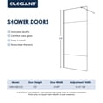 thumbnail image 4 of Sunny Shower Modern Matte Black Shower Enclosure 30x72 Inch Tempered Glass & Aluminum Frame, 4 of 9