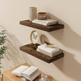 thumbnail image 5 of Floating Shelves 24 Inch Long, 9.3 Inch Deep Floating Shelf for Lving Room, Bedoom, Kitchen, Deep Wall Shelves for Bathroom, 2 Pack Storage Display Shelf for Books, Decors, Rustic Brown, 5 of 14
