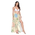 thumbnail image 2 of FORMRS Womens Long Sarong Beach Wrap Semi-Sheer Bikini Skirt Bathing Swimsuit Cover Up, Colorful Flower, 2 of 7
