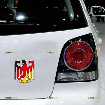 German Eagle Flag Tricolor Car Magnet Sticker Magnetic Decal Coat of Arms Deutschland Germany - 2 Pack Reflective 4" 5" - for Truck Door Fridge Reusable Waterproof