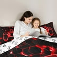 thumbnail image 5 of Manfei Teens Game Console Bedding Comforter Set, Black Red Neon Gradient Twin Comforter Sets, Modern Video Game Lover Reversible Bedding Set, Microfiber Bedroom Decor, 2 Pieces, 5 of 9