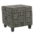 thumbnail image 1 of HomePop Pouf de Rangement Carré avec Couvercle à Relever, Onyx, 1 of 5