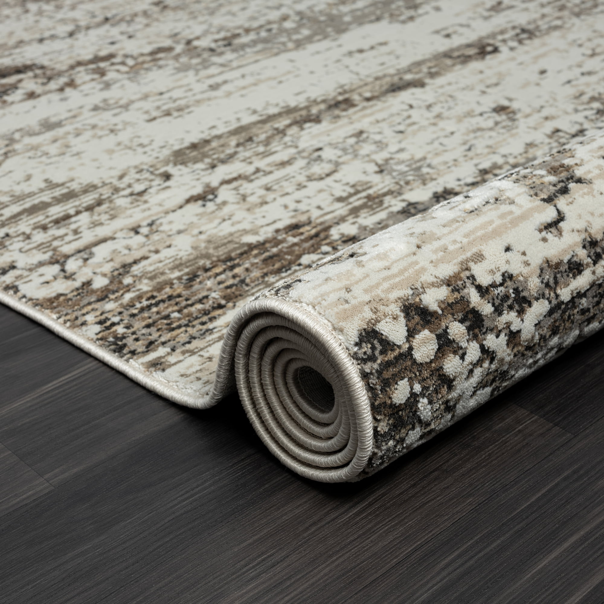 Ox Bay Claire Abstract Transitional Performance Polyester Indoor Runner Rug, Dark Gray, 2' x 10'