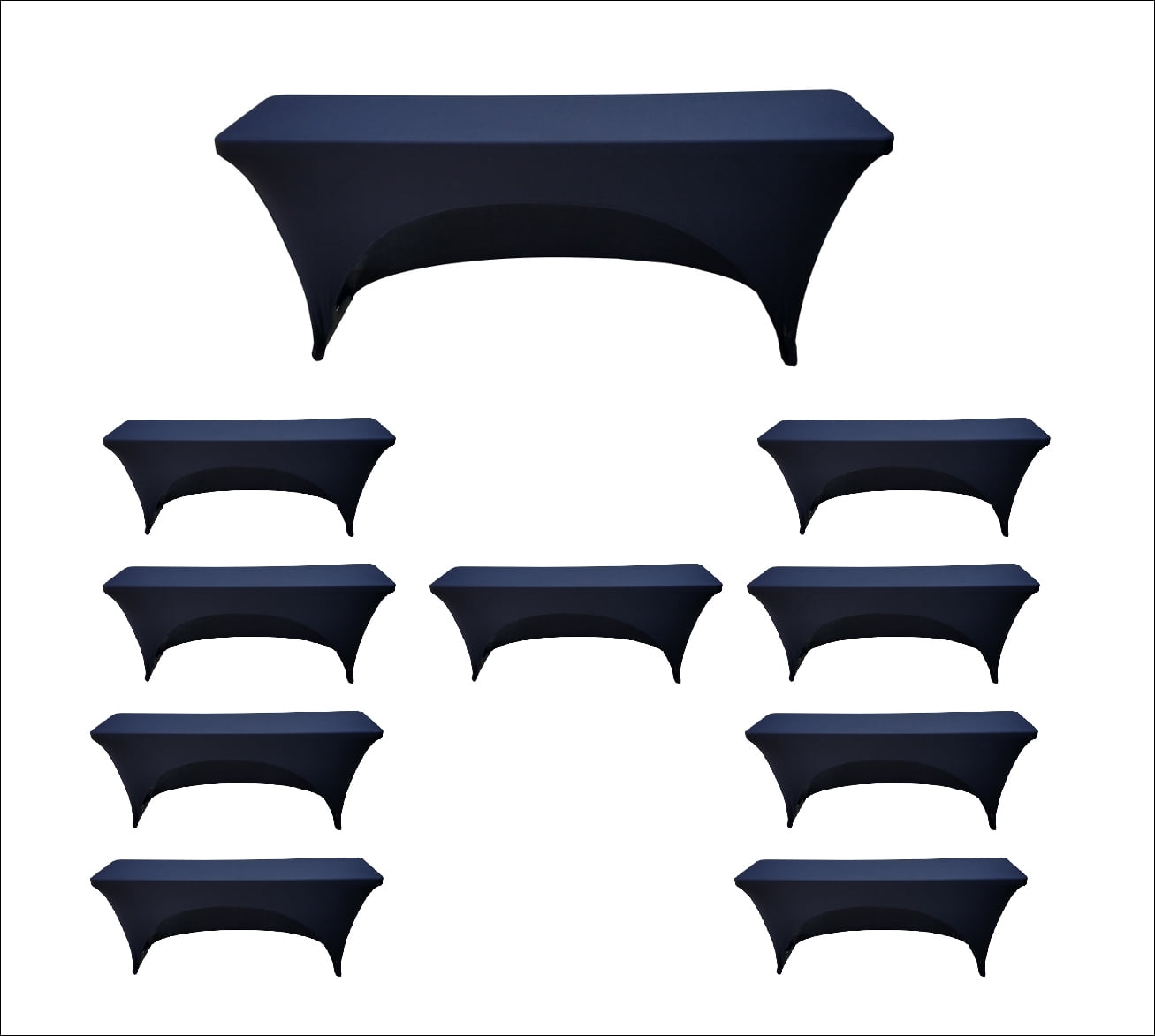 Bulk 10 Pack Case Black Spandex 6 Foot x 18 Inches Narrow Classroom