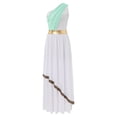 thumbnail image 3 of YUUMIN Robe Tunique en Chiffon à une Épaule Costume Grecque Ancien pour Femmes Vert Menthe m, 3 of 7