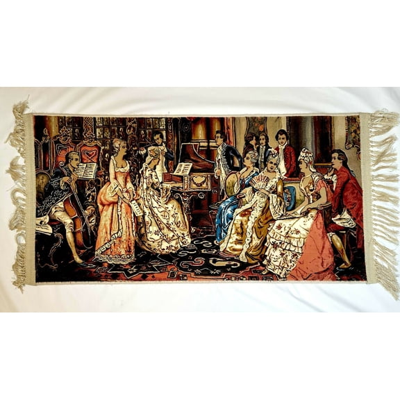 Pictorial Design Handmade Wall Art Rug 36x18 In