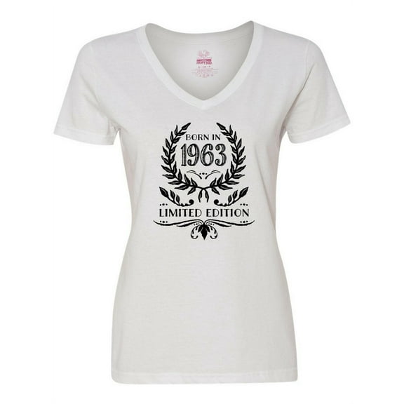 Inktastic Born in 1963 Limited Edition Women's V-Neck T-Shirt